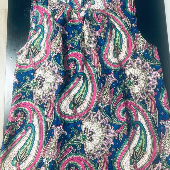 Talbots Paisley Sleveless Silk top - Picture 3 of 8